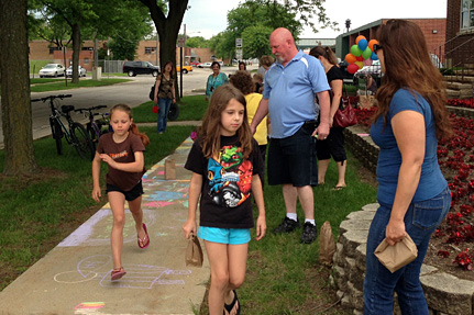 Several Participants, admiring their work
